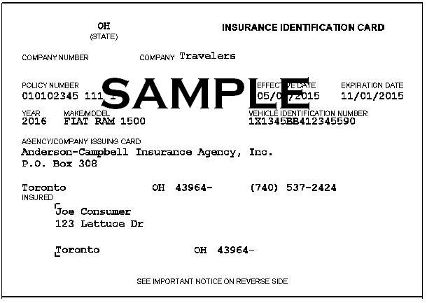 Sample Insurance Card